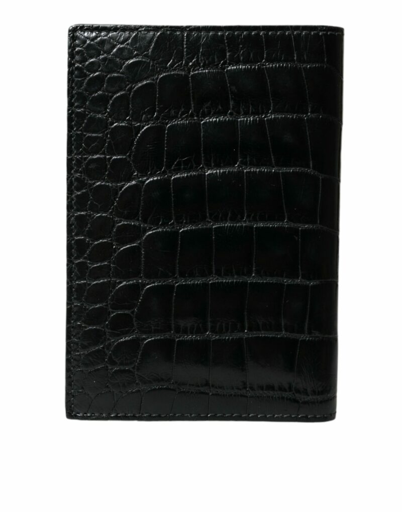 Dolce & Gabbana Black Exotic Skin Leather Long Bifold Passport Holder - Image 3