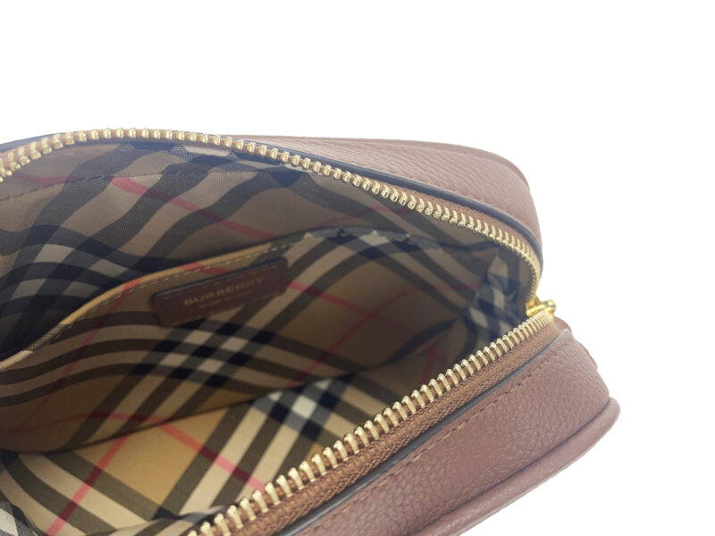 Burberry Small Leather Tan Camera Crossbody TB Logo Bag - Image 4