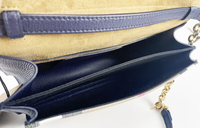 Burberry Macken Small Regency Blue House Check Leather Crossbody Bag - Image 4