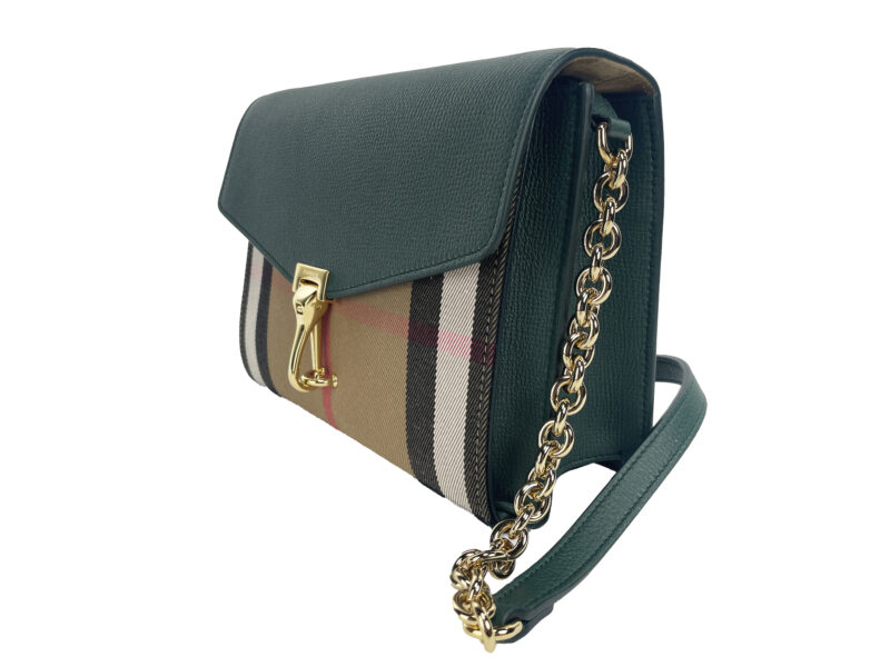 Burberry Macken Small Vintage Green House Check Leather Crossbody Bag - Image 5