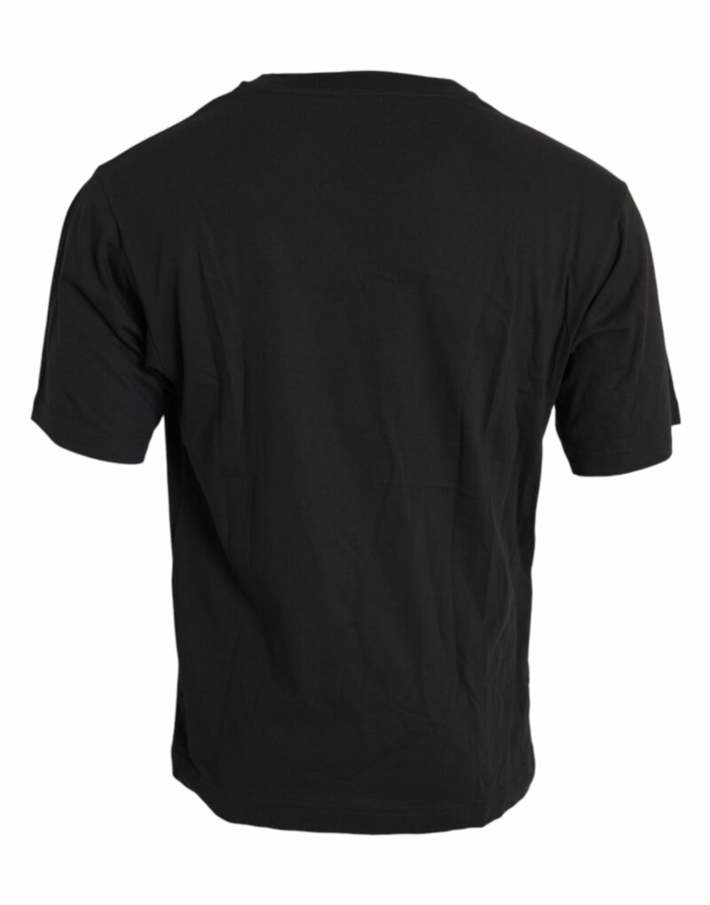 Dolce & Gabbana Black Printed Pocket Cotton Crewneck T-shirt - Image 2