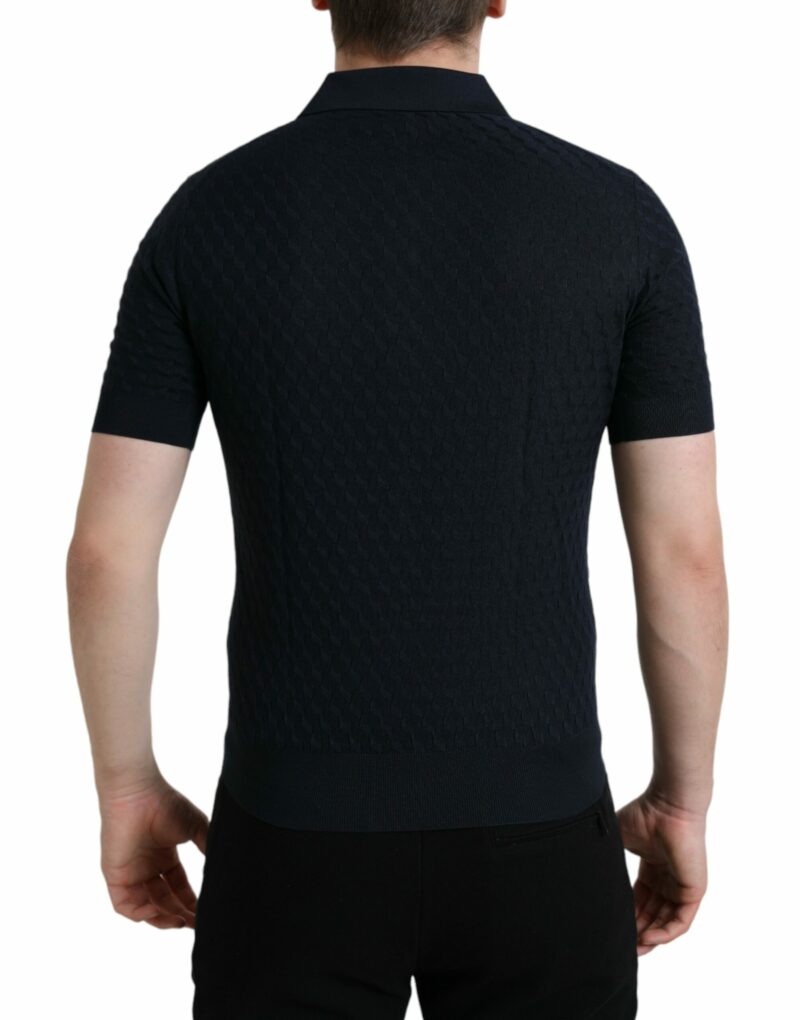 Dolce & Gabbana Dark Blue Collared Short Sleeve Polo T-shirt - Image 2