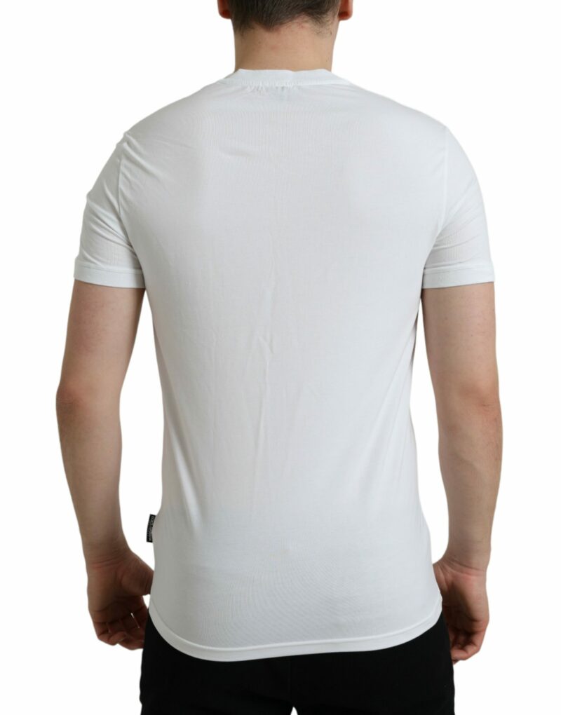 Dolce & Gabbana White Cotton V-neck Short Sleeve Underwear T-shirt - Image 3