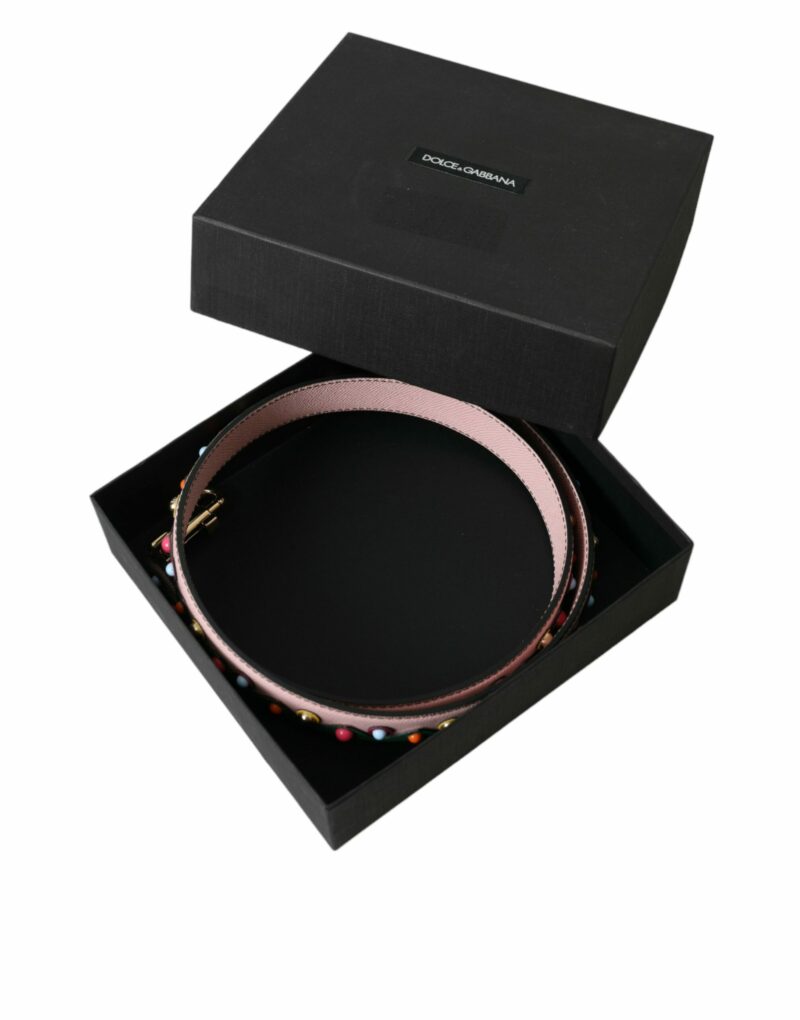 Dolce & Gabbana Pink Leather Handbag Accessory Shoulder Strap - Image 6