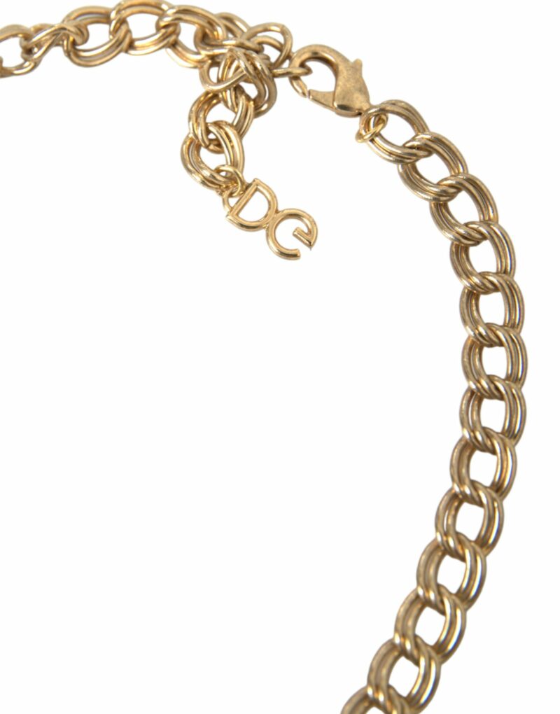 Dolce & Gabbana Gold Chain Rose Cross Strawberry Star Pendant Necklace - Image 3