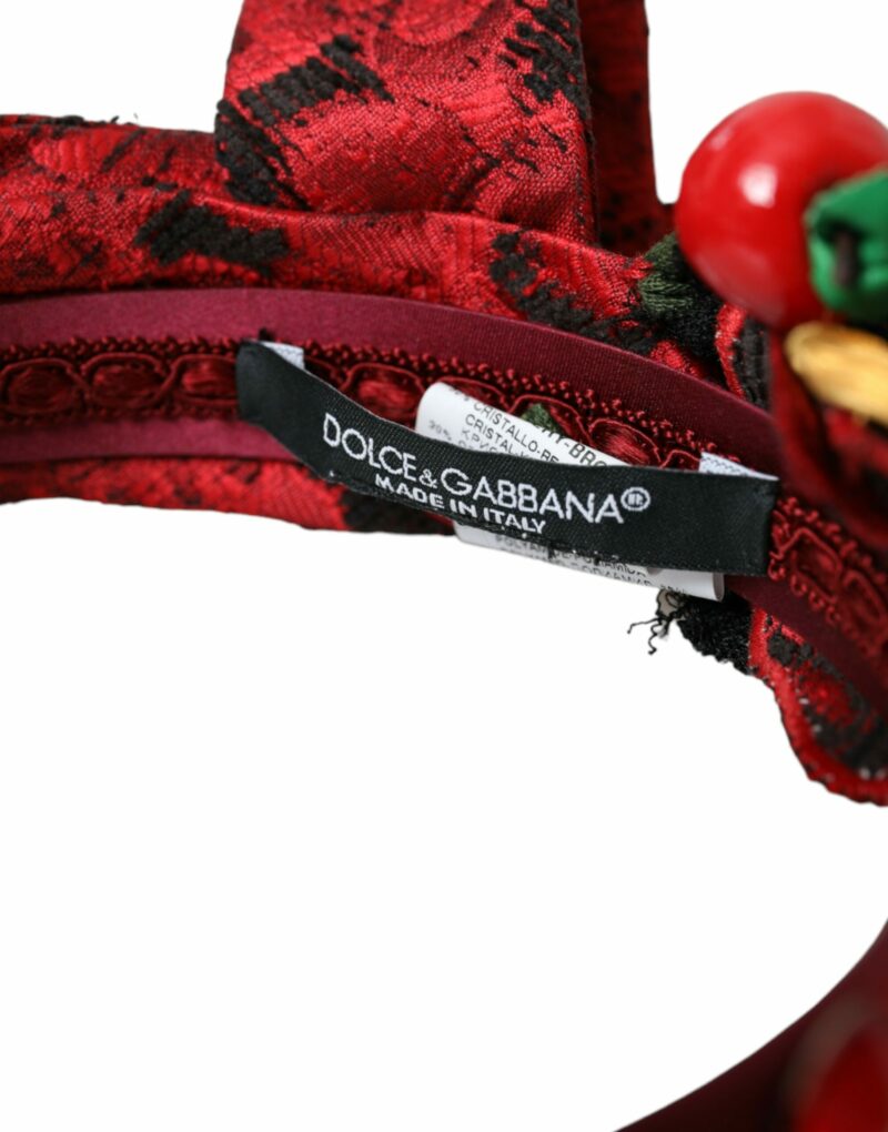Dolce & Gabbana Red Cherry Sicily Embellished Women Hairband Diadem - Image 3