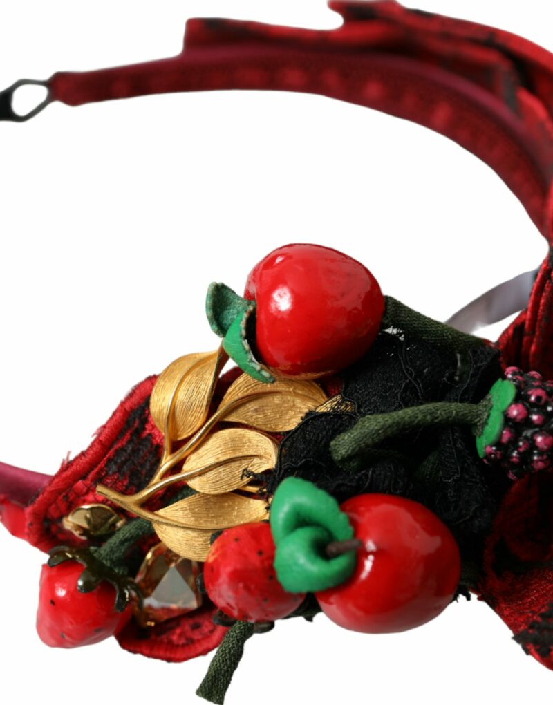 Dolce & Gabbana Red Cherry Sicily Embellished Women Hairband Diadem - Image 5
