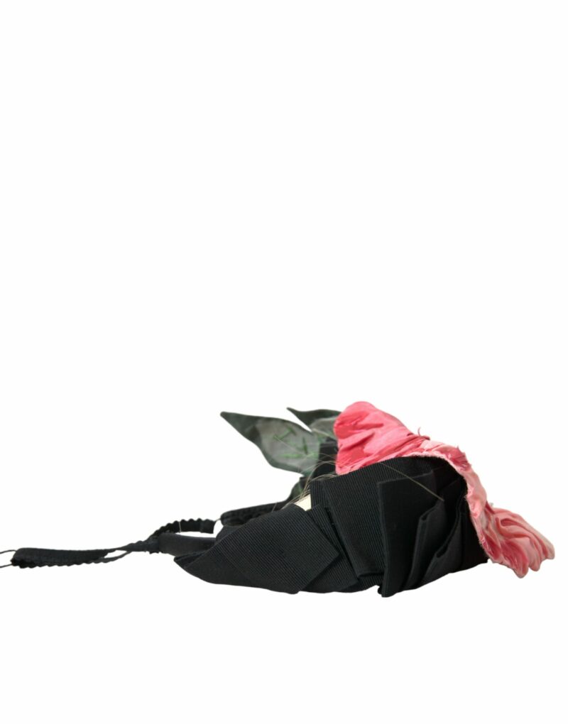 Dolce & Gabbana Black Viscose White Hair Parrucchiera Headband Diadem - Image 3