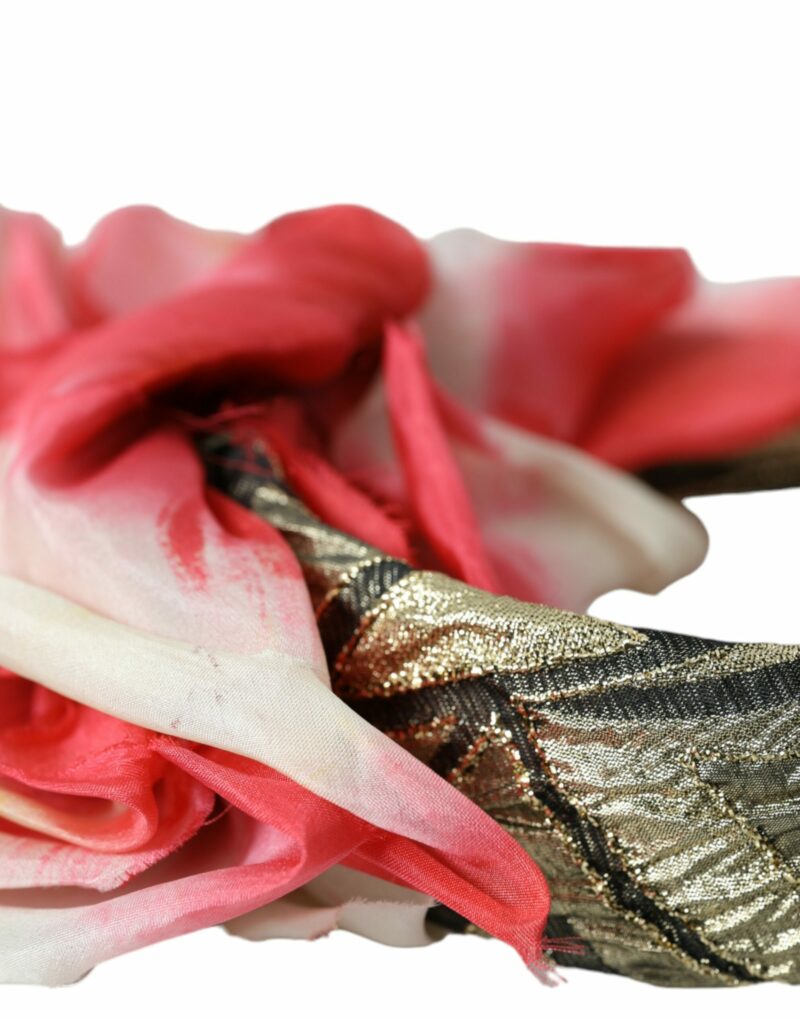 Dolce & Gabbana Multicolor Floral Applique Silk Women Headband Diadem - Image 5