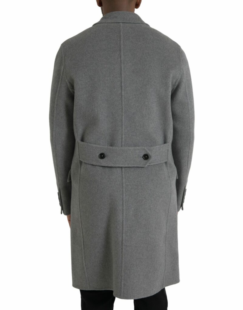 Dolce & Gabbana Gray Double Trench Coat Cashmere Jacket - Image 3