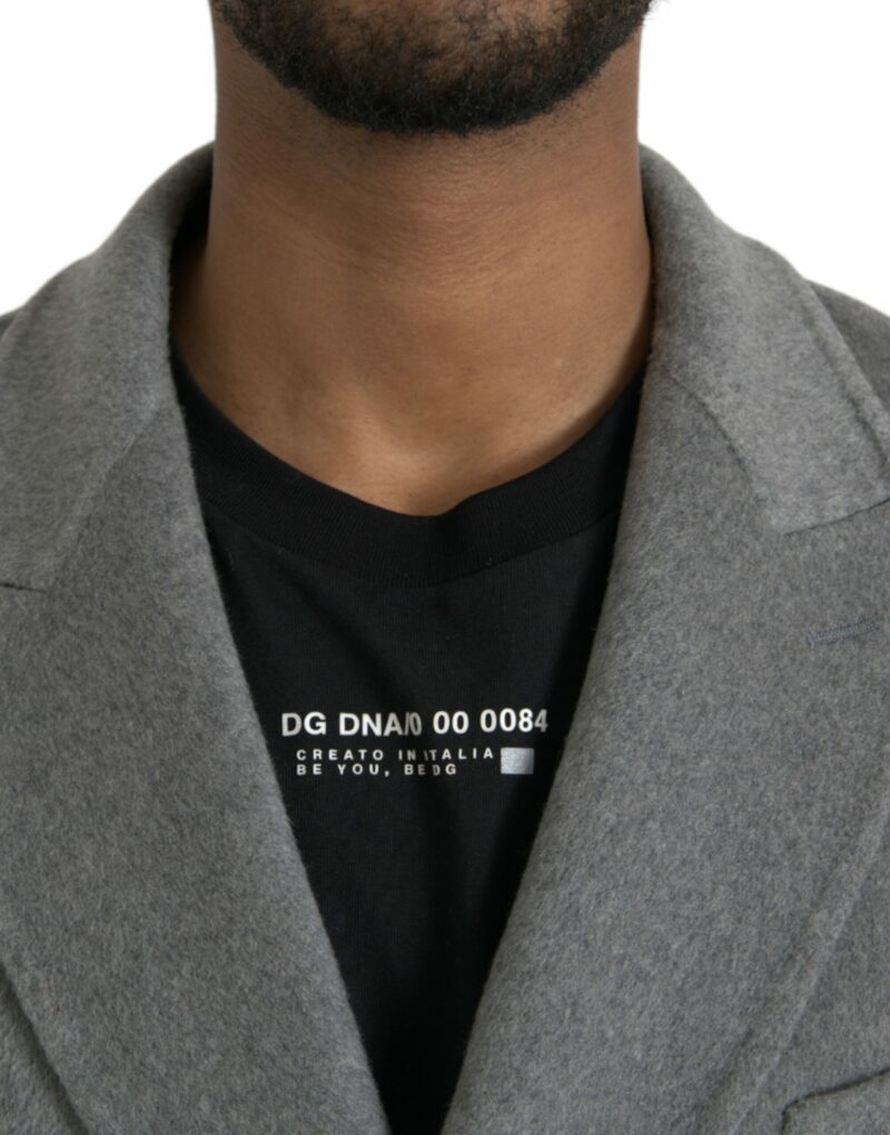 Dolce & Gabbana Gray Double Trench Coat Cashmere Jacket - Image 4
