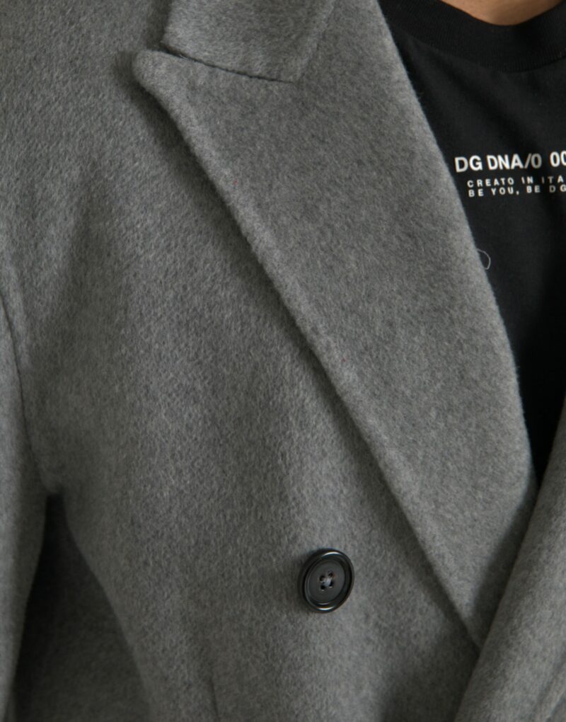 Dolce & Gabbana Gray Double Trench Coat Cashmere Jacket - Image 6