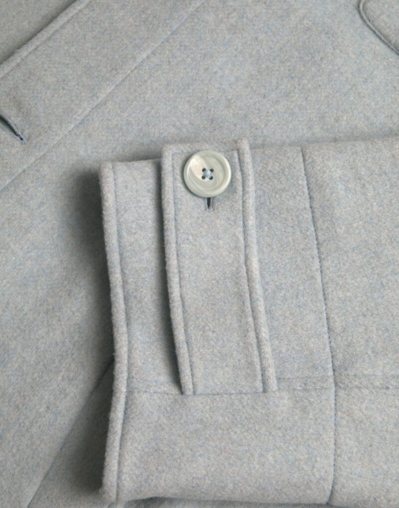 Dolce & Gabbana Light Blue Wool Button Trench Coat Jacket - Image 8