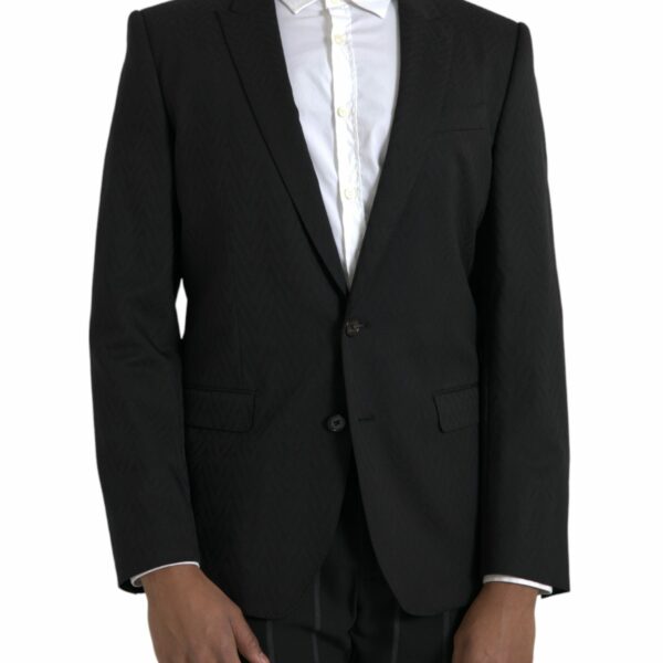 Dolce & Gabbana Black MARTINI Slim Fit Jacket Coat Blazer