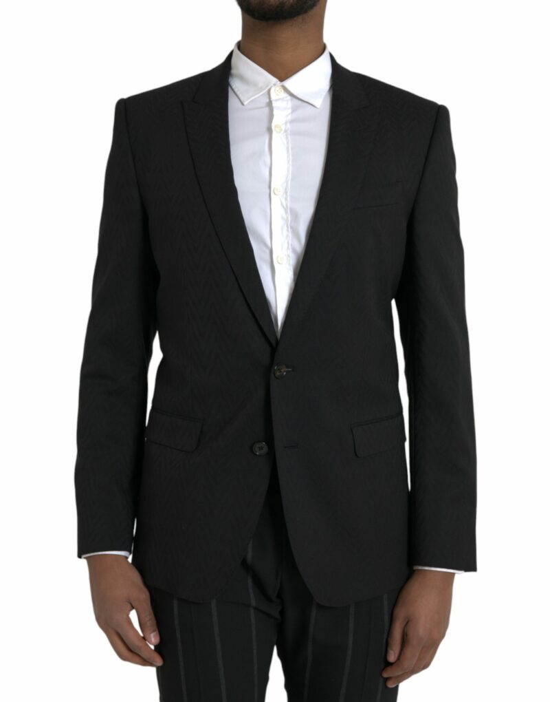 Dolce & Gabbana Black MARTINI Slim Fit Jacket Coat Blazer - Image 3