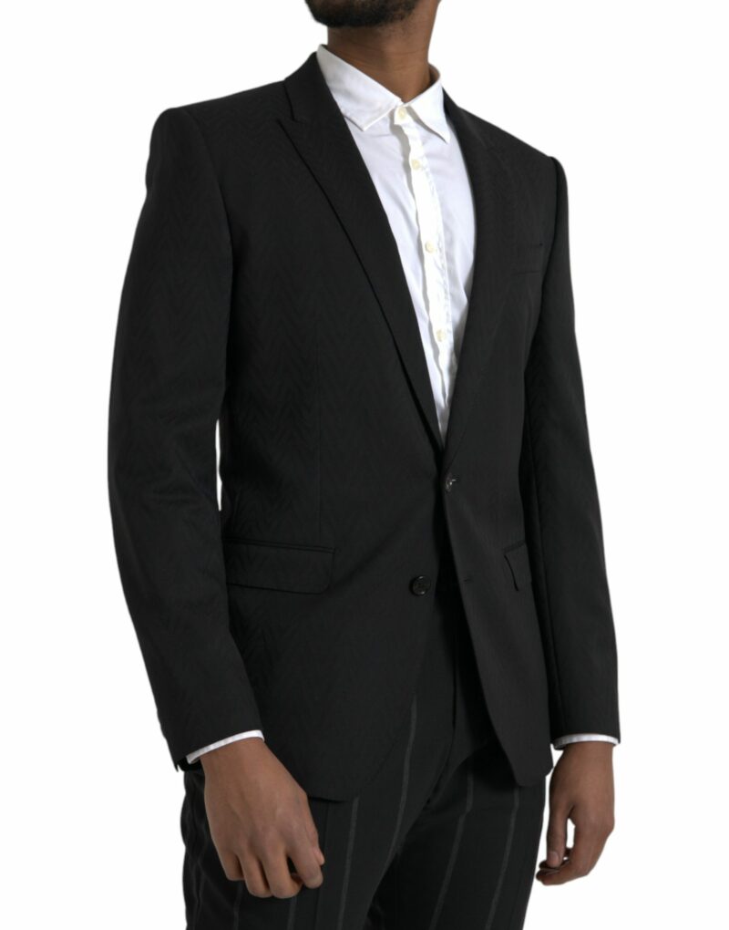 Dolce & Gabbana Black MARTINI Slim Fit Jacket Coat Blazer - Image 4