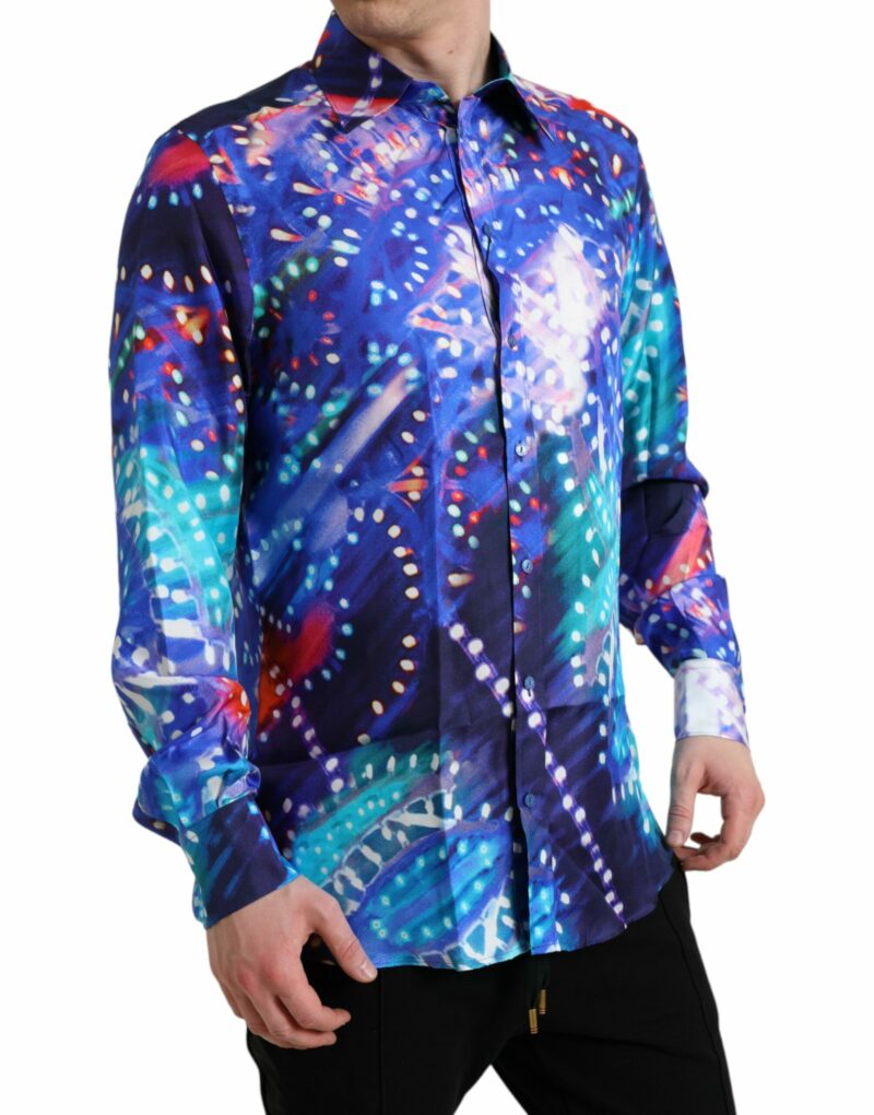 Dolce & Gabbana Purple Luminarie Silk Slim MARTINI Shirt - Image 2