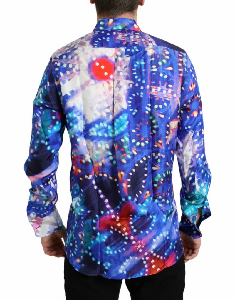 Dolce & Gabbana Purple Luminarie Silk Slim MARTINI Shirt - Image 3