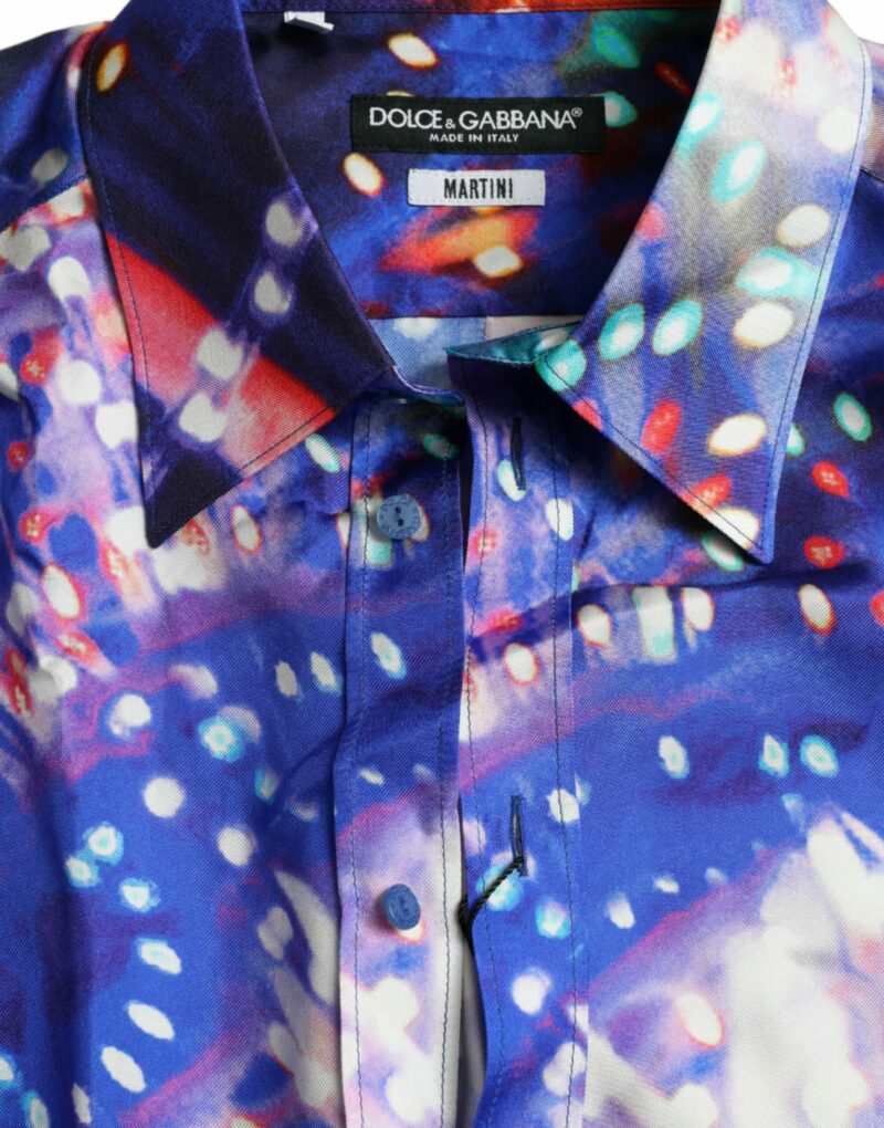 Dolce & Gabbana Purple Luminarie Silk Slim MARTINI Shirt - Image 6