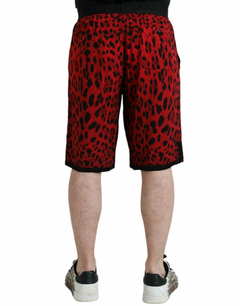Dolce & Gabbana Red Leopard Print Viscose Bermuda Shorts - Image 2