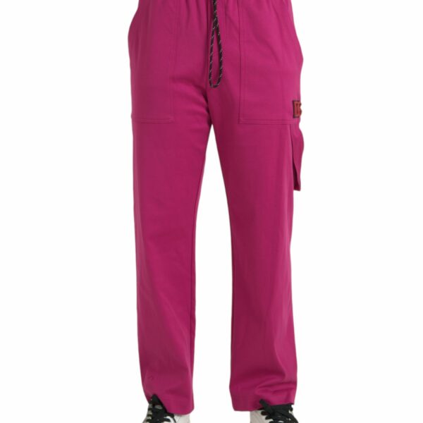 Dolce & Gabbana Pink Logo Cargo Cotton Jogger Sweatpants Pants