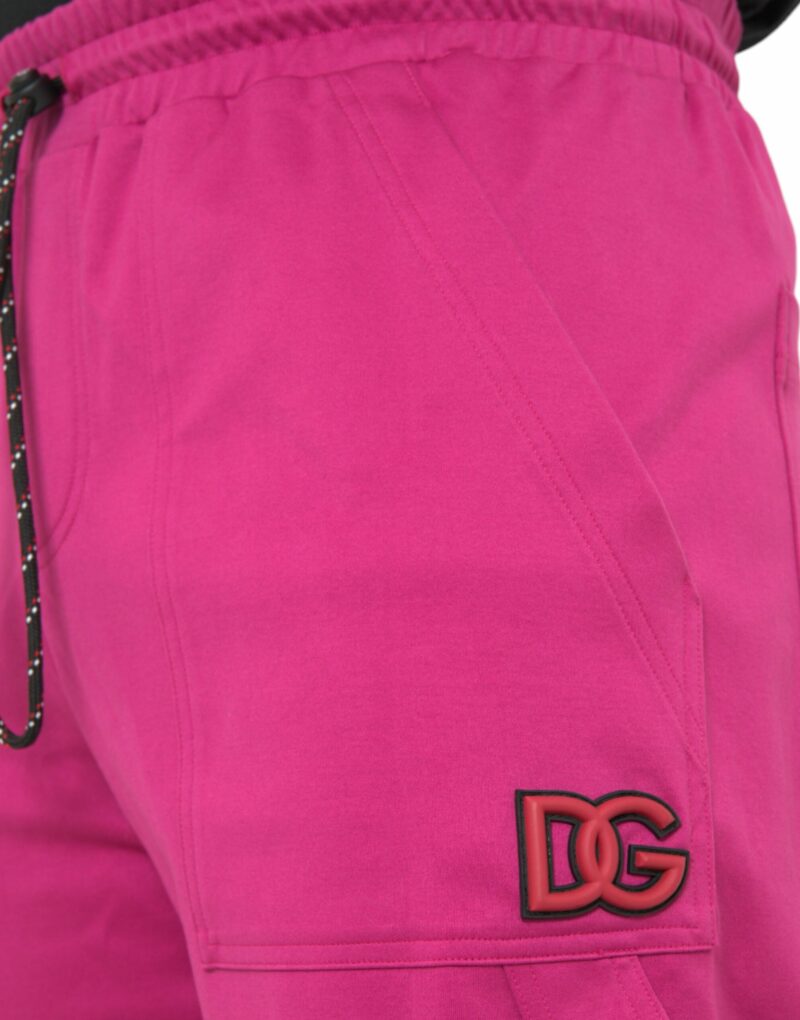 Dolce & Gabbana Pink Logo Cargo Cotton Jogger Sweatpants Pants - Image 4