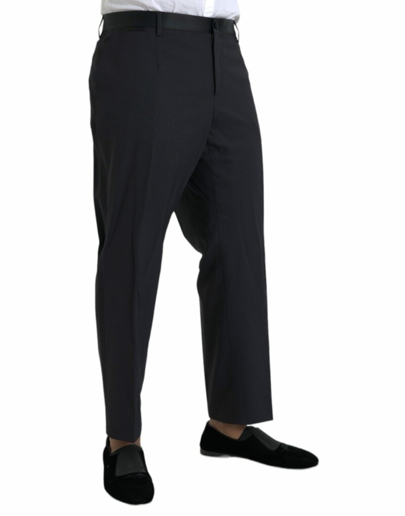Dolce & Gabbana Blue Wool Men Skinny Dress Pants - Image 2