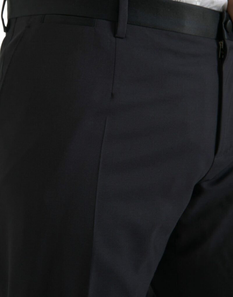 Dolce & Gabbana Blue Wool Men Skinny Dress Pants - Image 4