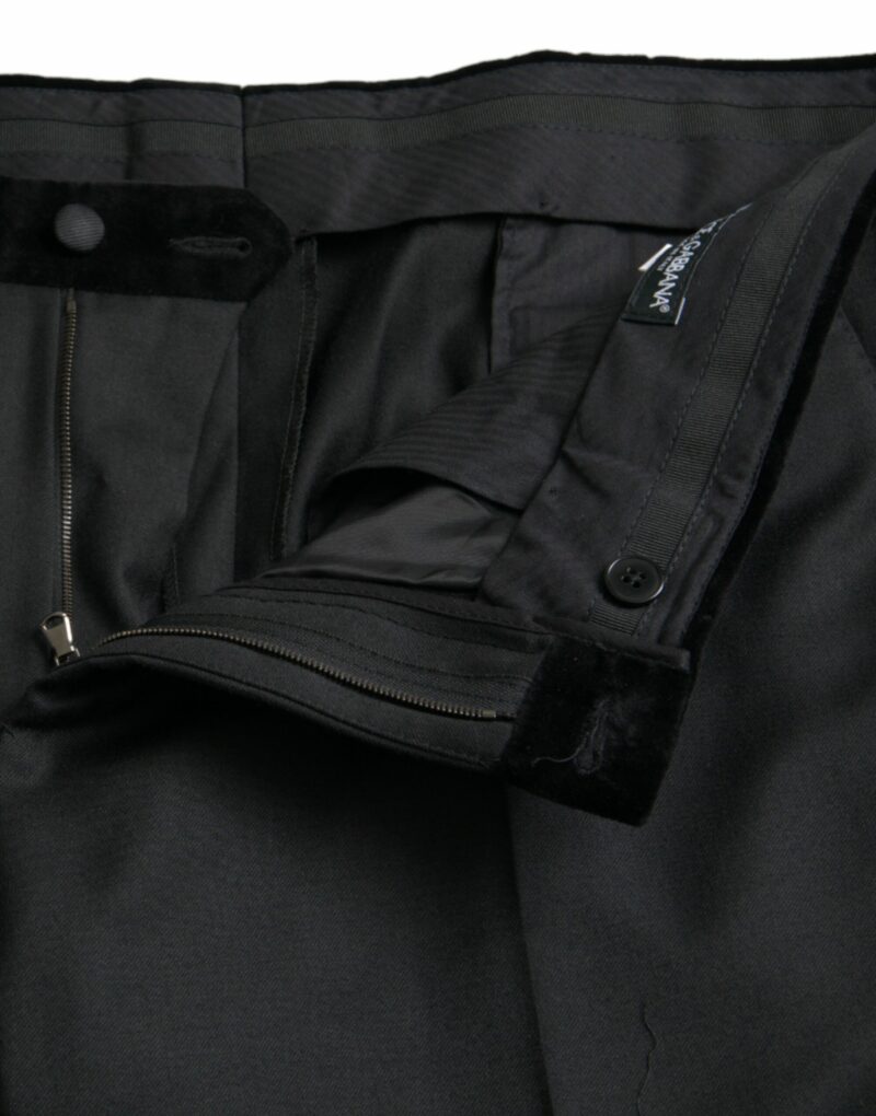 Dolce & Gabbana Black Silk Men Skinny Dress Pants - Image 5