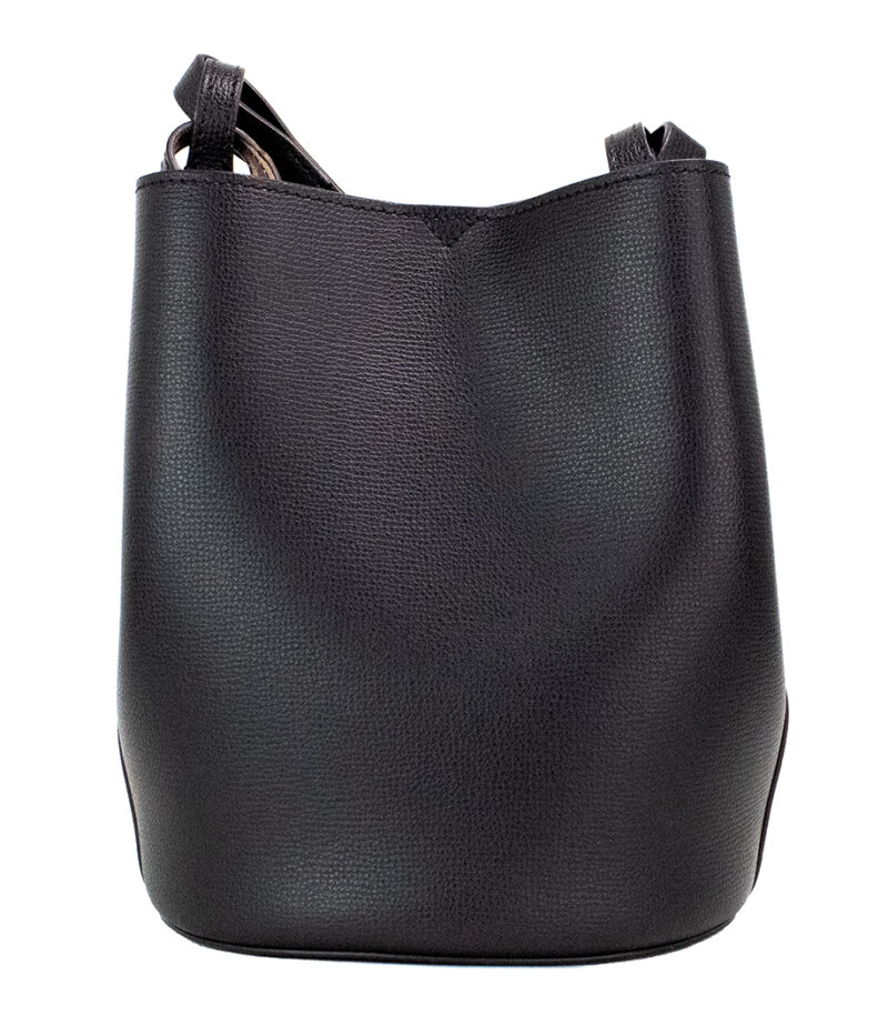 Burberry Lorne Small Black Haymarket Check Pebble Leather Bucket Handbag Purse - Image 4