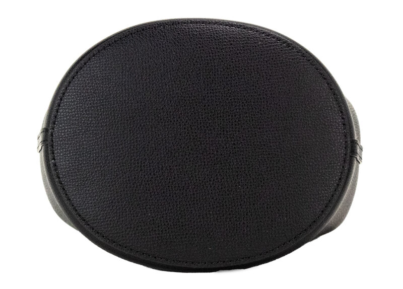 Burberry Lorne Small Black Haymarket Check Pebble Leather Bucket Handbag Purse - Image 3
