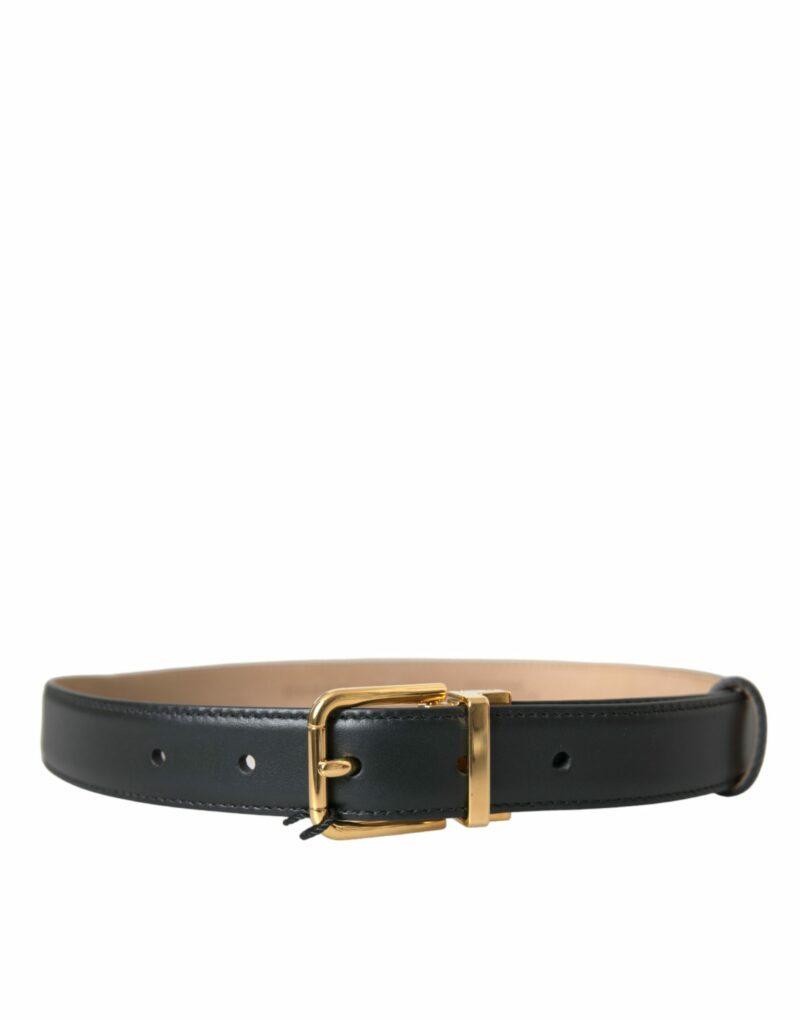 Dolce & Gabbana Black Leather Gold Metal Buckle Belt Men - Image 2