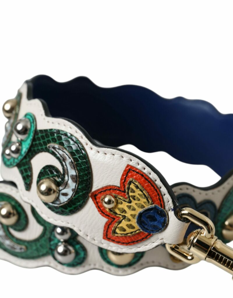 Dolce & Gabbana White Leather Handbag Belt Accessory Shoulder Strap - Image 4