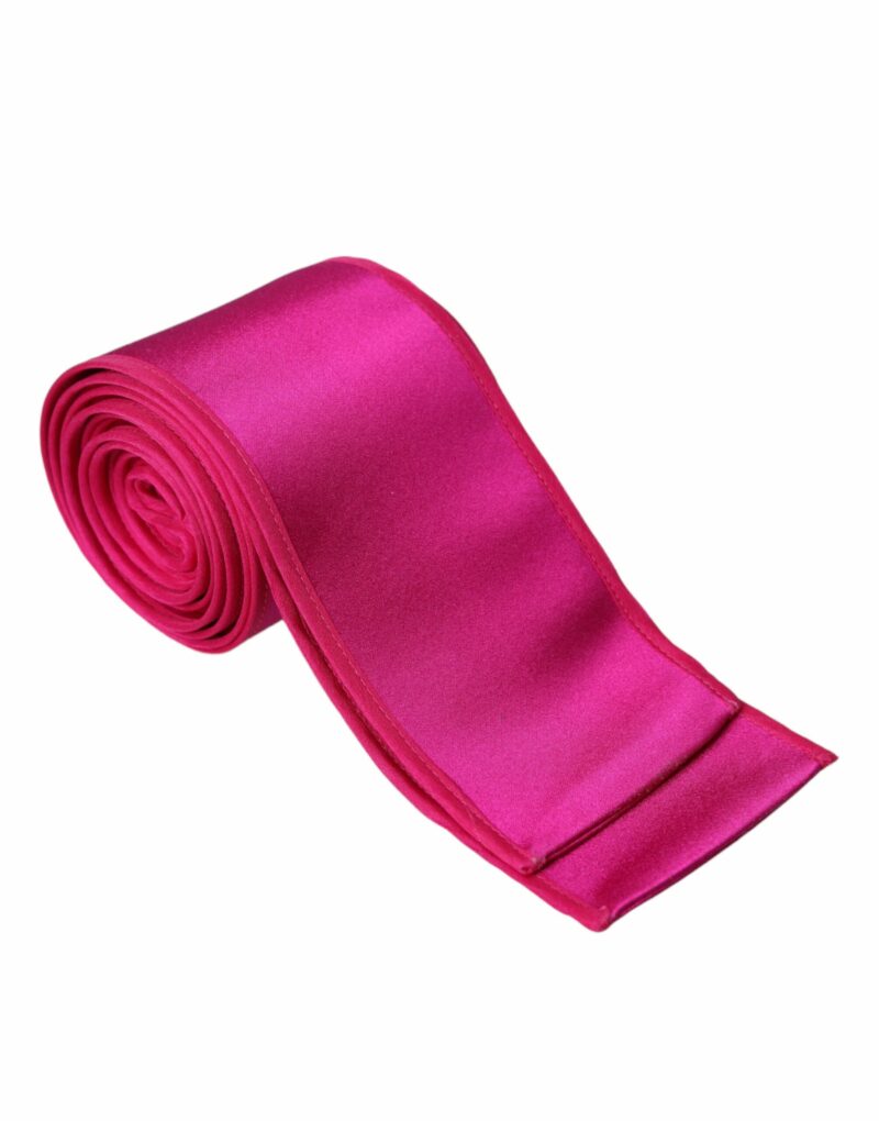 Dolce & Gabbana Fuchsia Pink Silk Waist Women Belt - Image 3