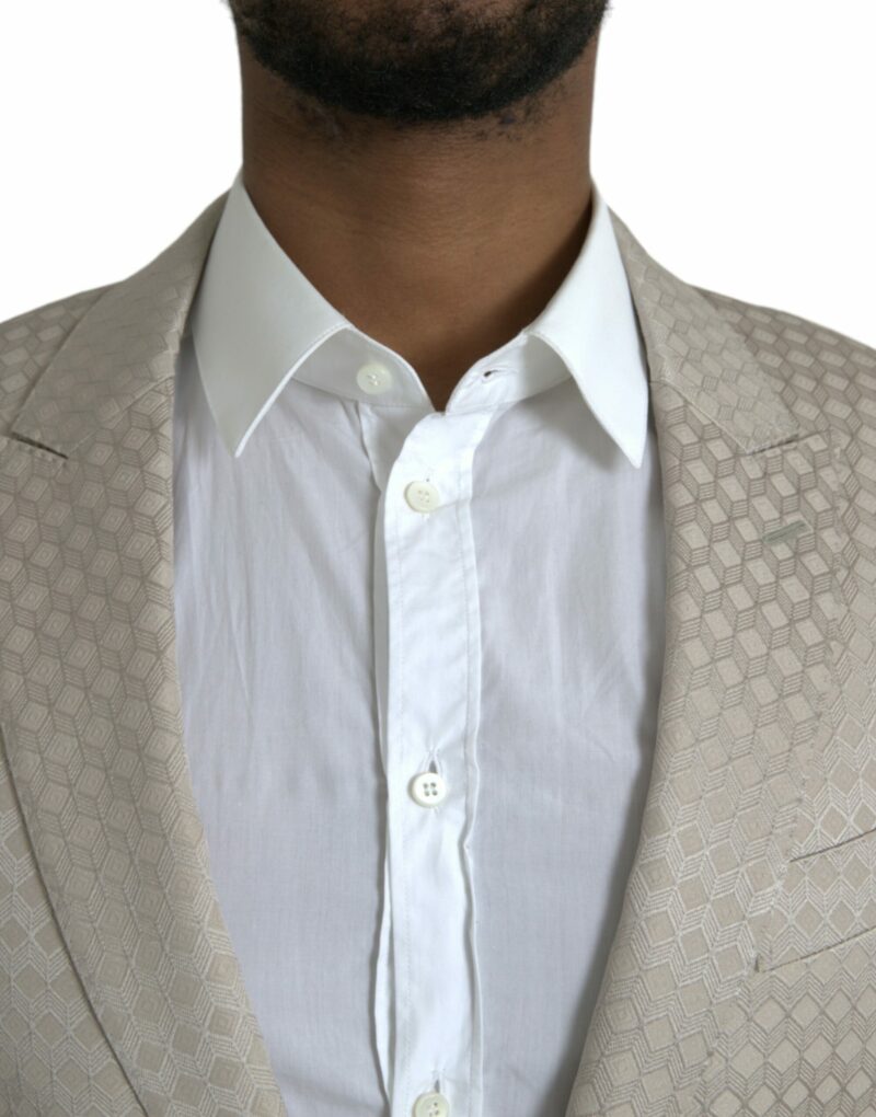 Dolce & Gabbana Beige MARTINI Single Breasted Coat Blazer - Image 4
