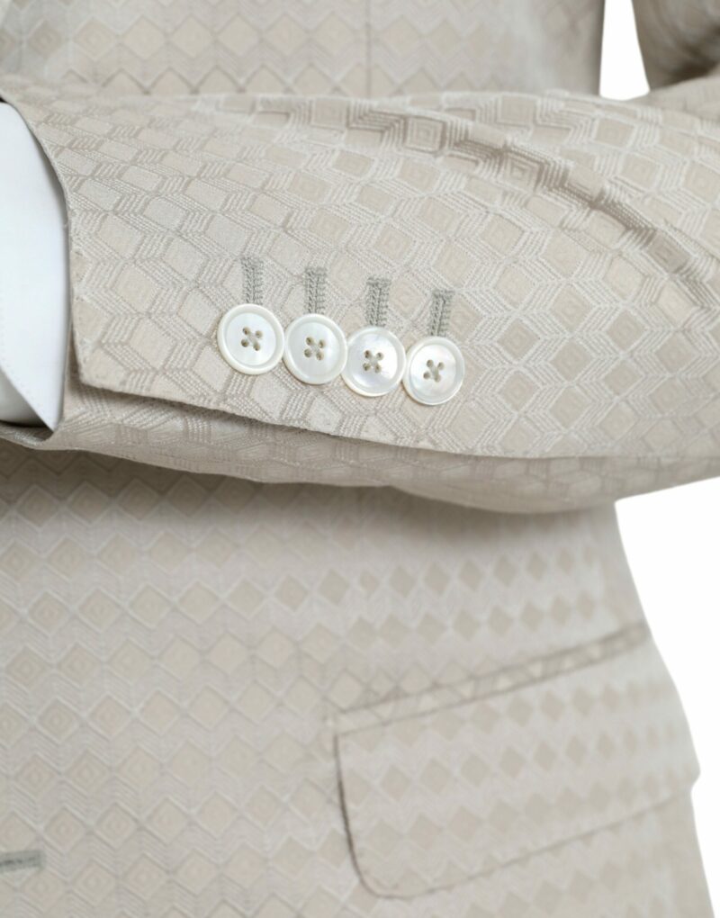 Dolce & Gabbana Beige MARTINI Single Breasted Coat Blazer - Image 6