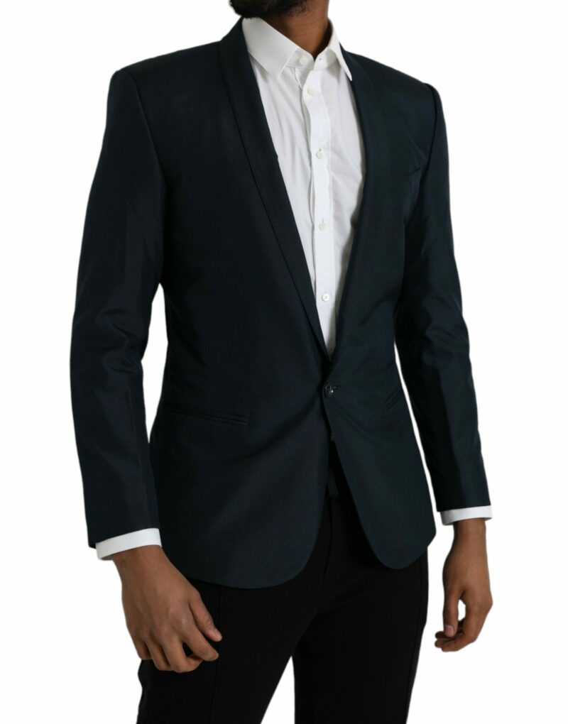 Dolce & Gabbana Blue GOLD Notch Single Breasted Coat Blazer - Image 2