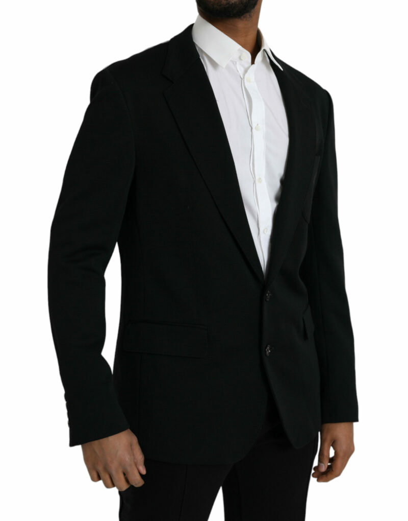 Dolce & Gabbana Black Wool Single Breasted Coat Blazer - Image 2