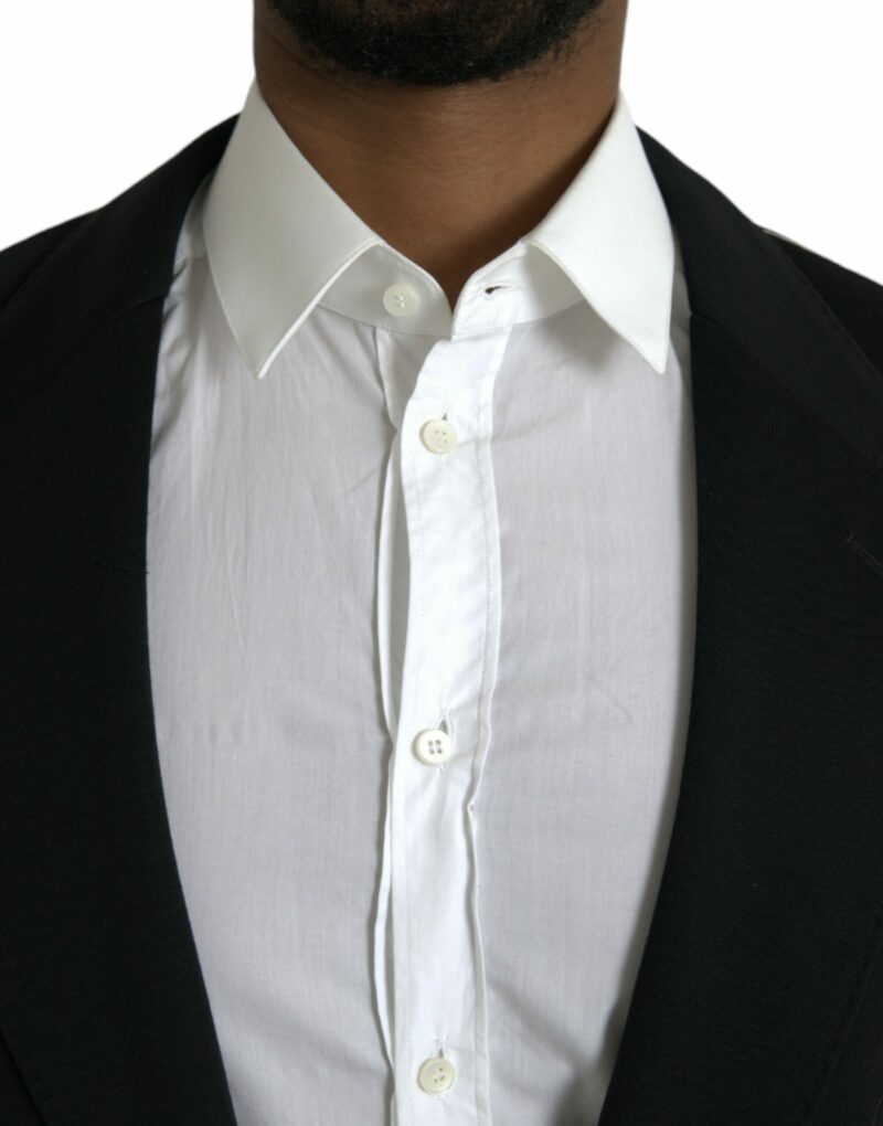 Dolce & Gabbana Black Wool Single Breasted Coat Blazer - Image 4