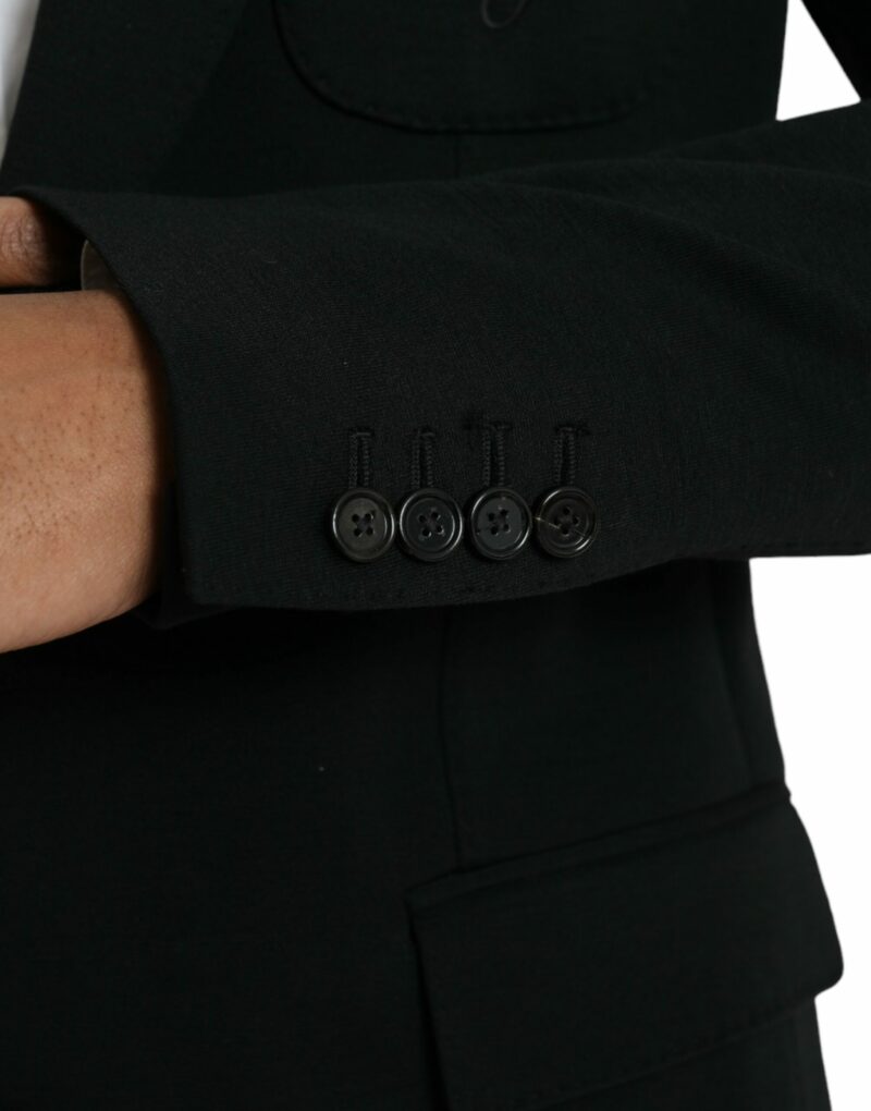 Dolce & Gabbana Black Wool Single Breasted Coat Blazer - Image 6