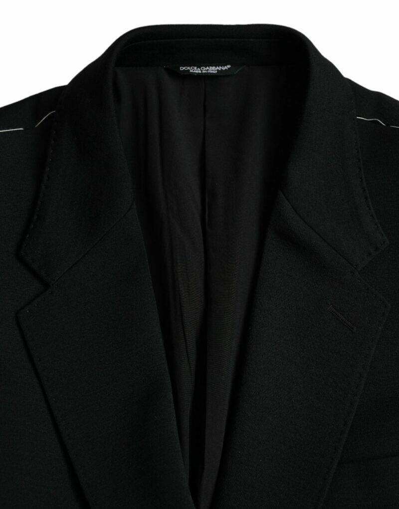 Dolce & Gabbana Black Wool Single Breasted Coat Blazer - Image 7