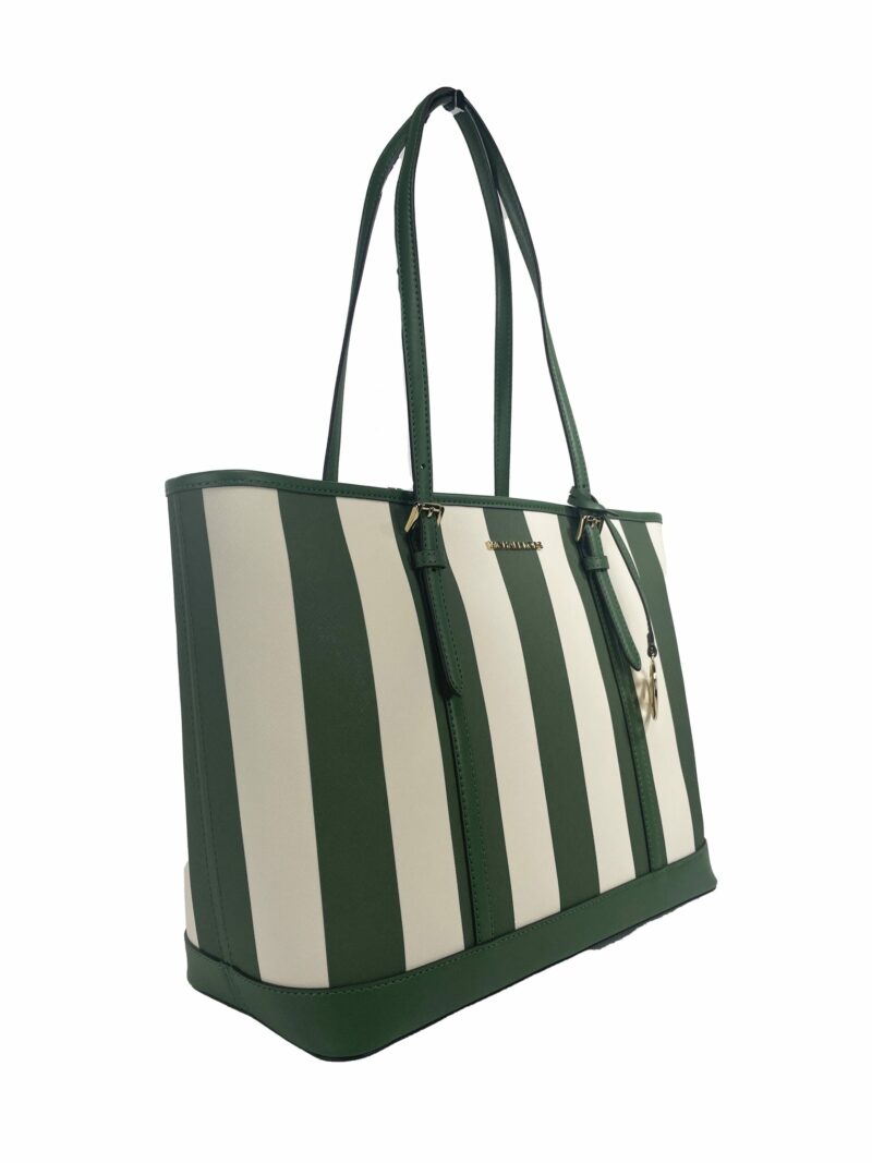 Michael Kors Jet Set Travel Large TZ Shoulder PVC Tote Bag Purse Fern Green - Image 2