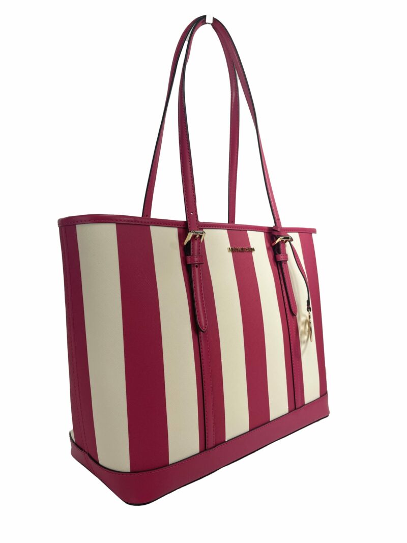 Michael Kors Jet Set Travel Large TZ Shoulder PVC Tote Bag Purse Pink - Image 2