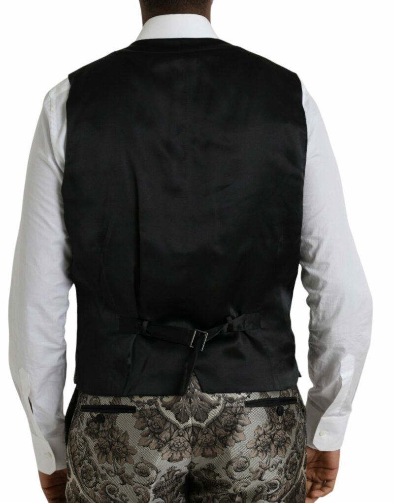 Dolce & Gabbana Brown Floral Jacquard Formal 3 Piece Suit - Image 8