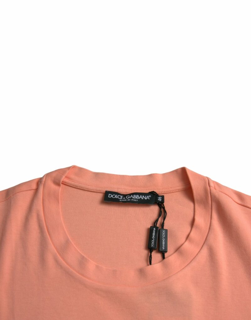 Dolce & Gabbana Coral Cotton Logo Print Short Sleeve T-shirt - Image 3