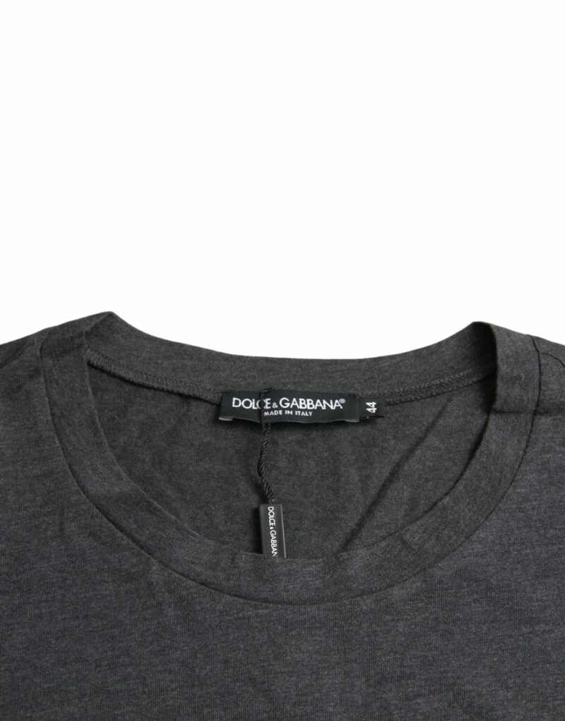 Dolce & Gabbana Gray Logo Print Crewneck Short Sleeve T-shirt - Image 3