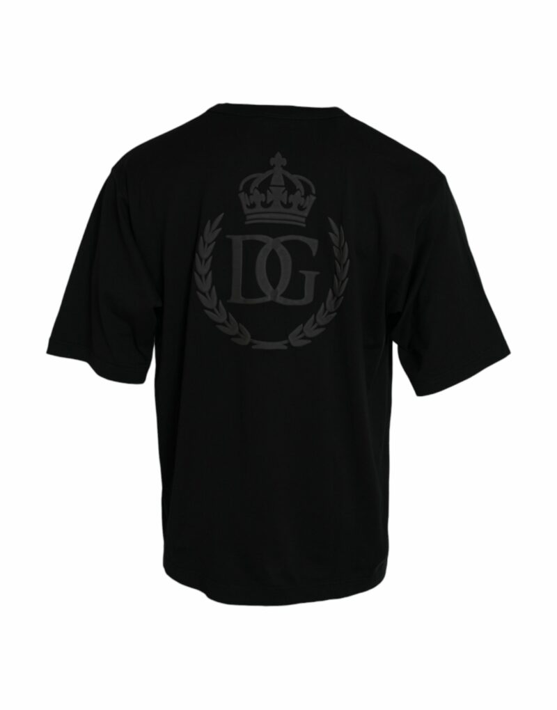 Dolce & Gabbana Black Logo Embossed Crew Neck Short Sleeves T-shirt - Image 4