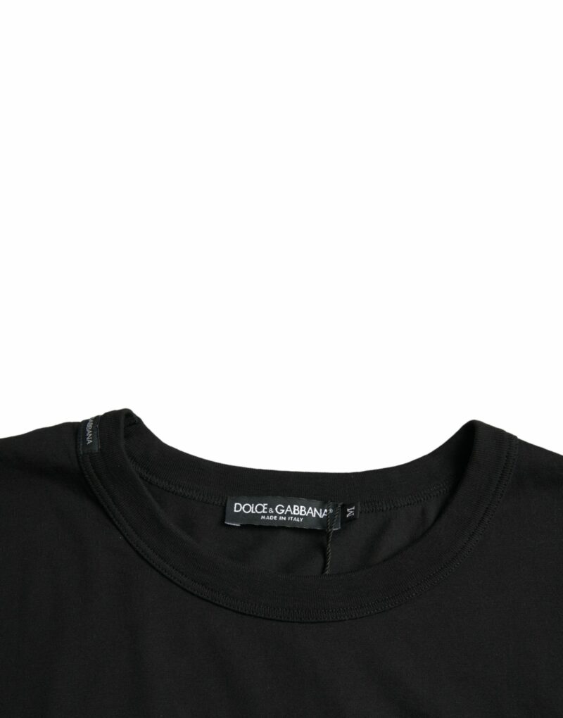 Dolce & Gabbana Black Logo Embossed Crew Neck Short Sleeves T-shirt - Image 2