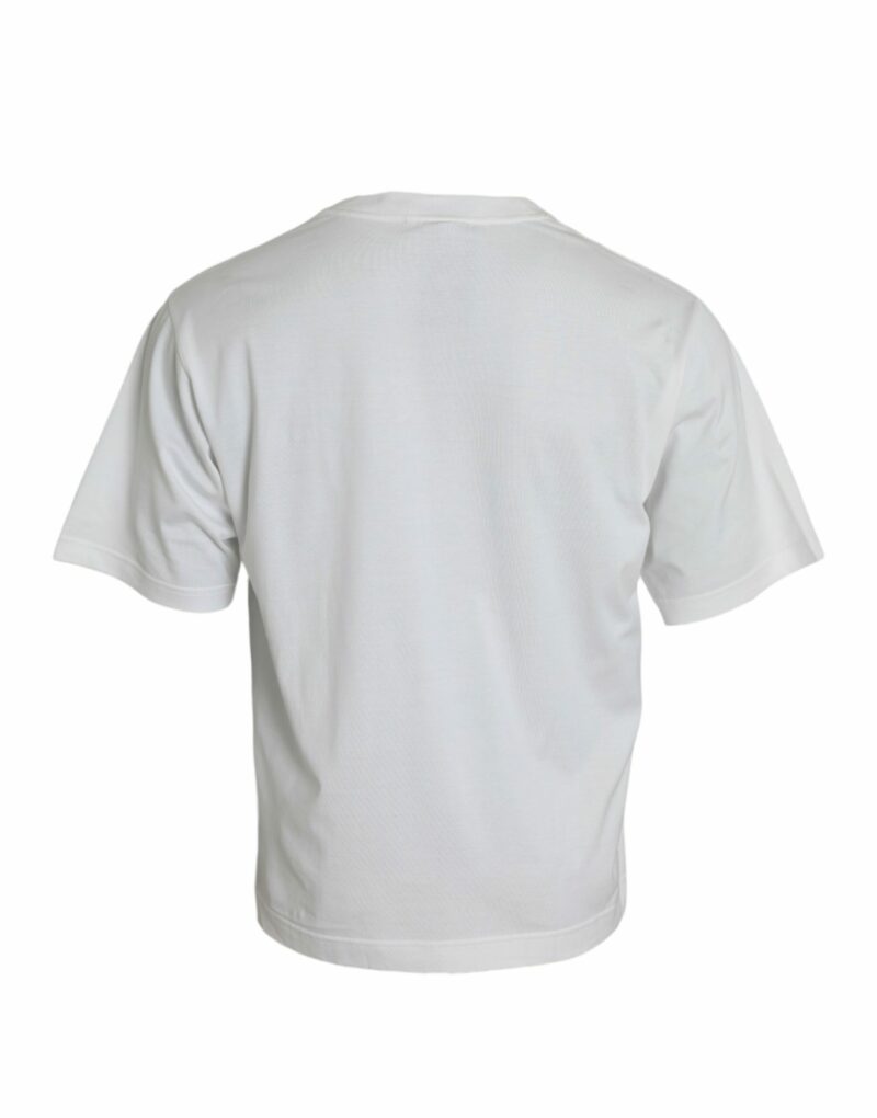 Dolce & Gabbana White Embellished Cotton Crew Neck T-shirt - Image 2