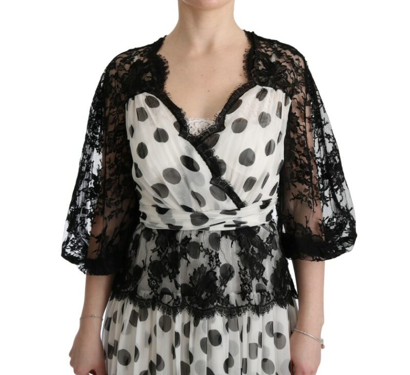 Dolce & Gabbana Elegant Polka Dotted Full Length Gown - Image 5